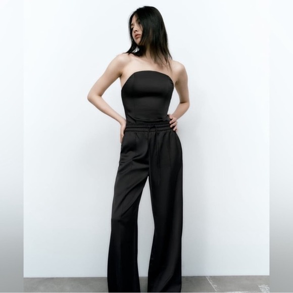 Zara Black SATIN Strapless BODYSUITNWT Size: M - Picture 4 of 9